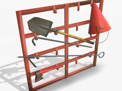 Fire Equipment Pack Low-poly 3D model