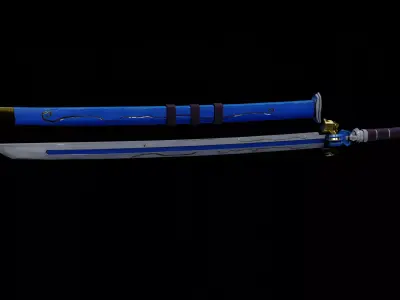 Reais Sword - Katana Blade Low-poly 3D model