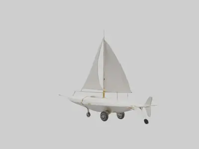 Wind Powered Vehicle 1 Low-poly 3D model