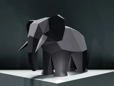 Lowpoly elephant Low-poly 3D model