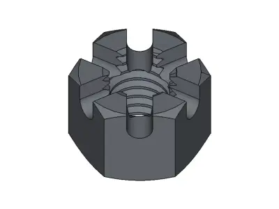 M8 Castle Nut 3D model