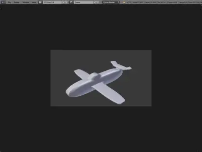 Low poly plane airplane in program 3D model