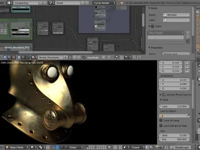 Steampunk helmet Free low-poly 3D model