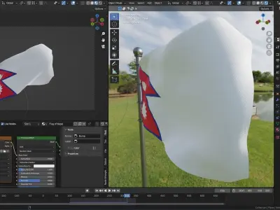 Animated Nepal Flags 3D model