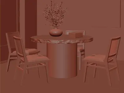 Rustic Dining Room Interior  ID298 3D model