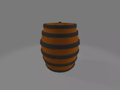 Wooden Barrel Free 3D model buy