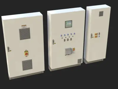 Electric Boxes Low-poly 3D model purchase