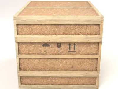 Chipboard cargo box Low-poly 3D model