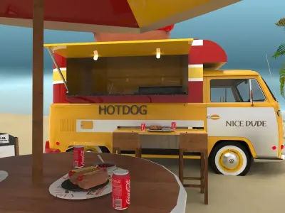 Mobile hotdog cafe 3D model