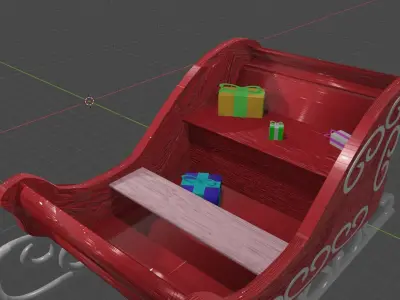 toboggan santa sleigh 3D model