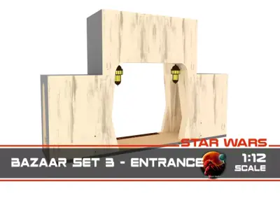 Ralph McQuarries Bazaar  - Set 3 - Entrance  1-12 scale 3D print model