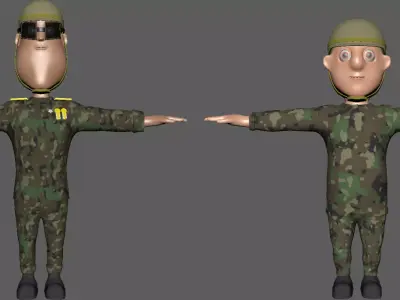 Soldiers Rigging Low-poly 3D model