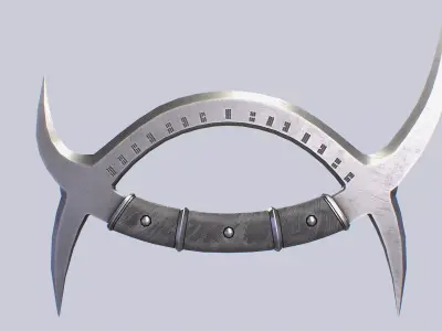 Deer horn knife Low-poly 3D model