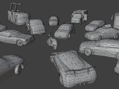 Lowpoly vehicle pack Low-poly 3D model purchase