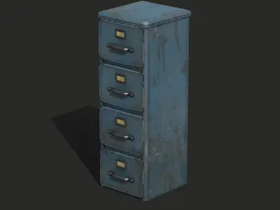 Old Office Cabinet - PBR Game Ready Low-poly 3D model