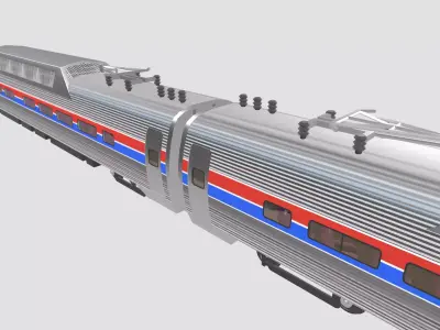 Amtrak Budd Metroliner Low-poly 3D model