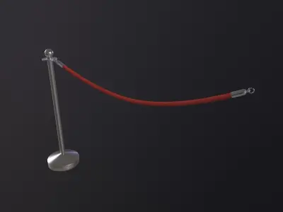 Crowd Control Stanchions 3D Model Low-poly 3D model