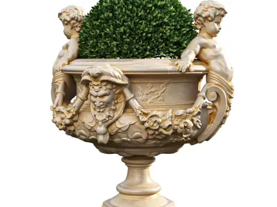 Garden pot 01 3D model