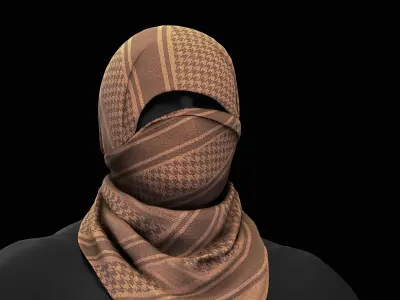 Military Shemagh Tactical Desert Scarf Low-poly 3D model