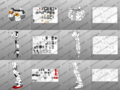 Gundam RX-78-2 Armor - DIY Cosplay Pepakura Foam Template Low-poly 3D model