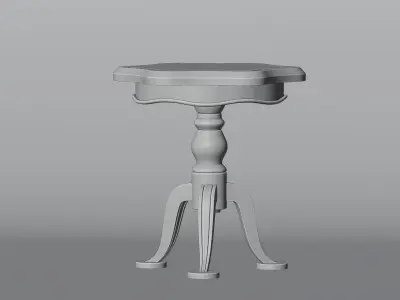 Rounded t-table 3d model Low-poly 3D model