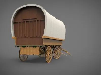 fantasy caravan cart 3D model