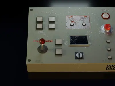  Vintage industrial control panel Low Poly Model Low-poly 3D model