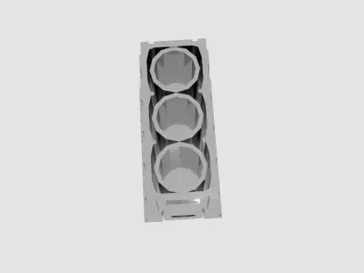 Blockengine metal box with four compartments Low-poly 3D model