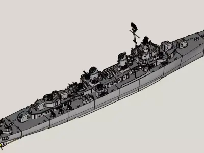1 48 Fletcher Class Destroyer RC Model 3D print model