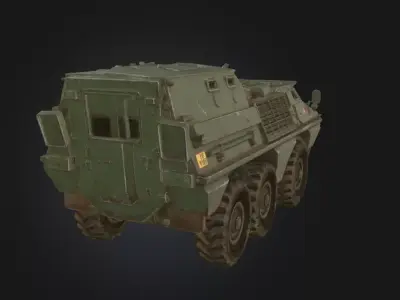 OT 64 SKOT 8x8 Amphibious APC  Modified Command Variant Low-poly 3D model