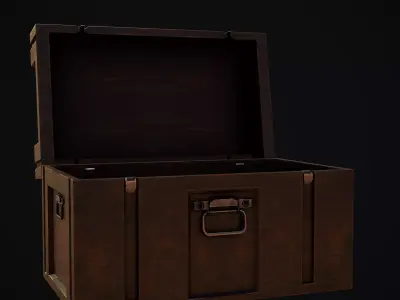 Wooden Health Box Low-poly 3D model
