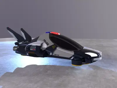 Sci Fi Police Vehicle Low-poly 3D model