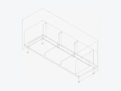 Furniture - Sofa - Contemporary - Flame - Type 2 Low-poly 3D model