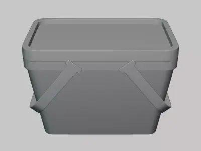 Square Bucket - Geometry Only No Textures No Materials 3D model purchase
