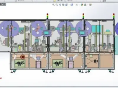 Highly efficient and complex USB type C fully automatic assembly 3D model