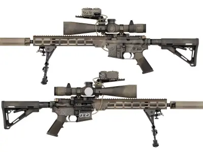 HARRIS BIPODS 1A2 BR Low-poly 3D model