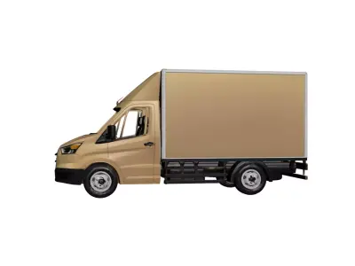 Generic Box Truck Neutral Cargo Transport Vehicle 02 3D model