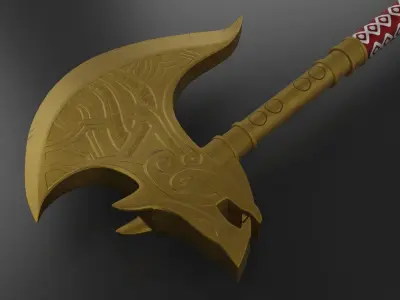 Sepulcher Axe Low-poly 3D model
