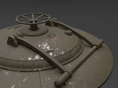 PRB Damaged Tank Hatch Low-poly 3D model