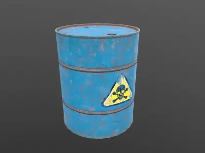 iron barrel Low-poly 3D model