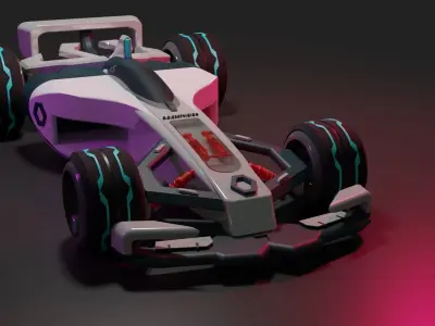 F1 car low poly 3D model