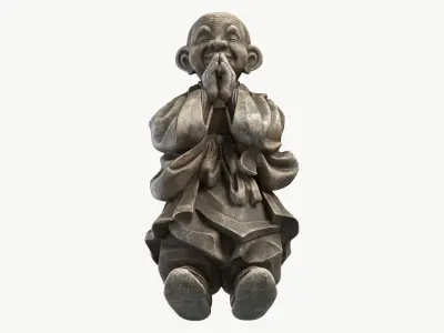 Smiling Monk Statue 1 3D model