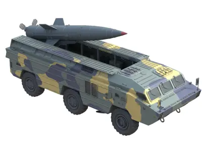 OTR 21 Tochka Tactical Ballistic Missile Low-poly 3D model