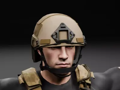 Modular Tactical Soldier  Game Ready And Rigged Low-poly 3D model