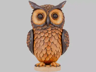 Decorative Owl Low-poly 3D model
