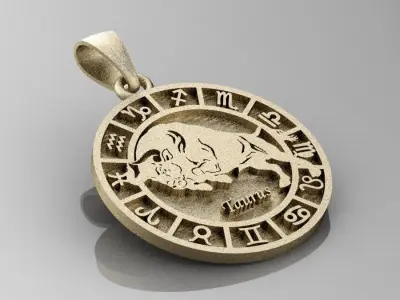 pendant zodiac taurus 3D print model