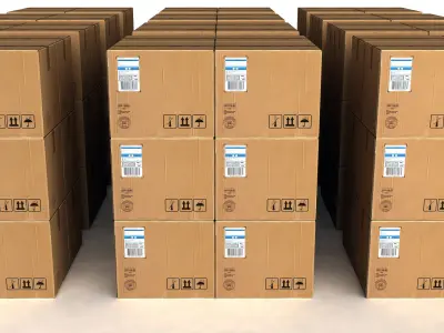 Cardboard Package Box Low-poly 3D model