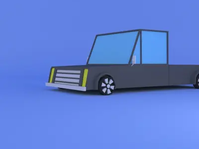 lowpoly pickup truck Low-poly 3D model