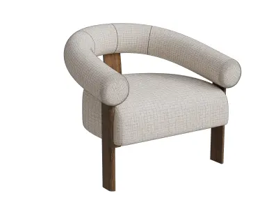 Curved Back Wishbone Chair Low-poly 3D model