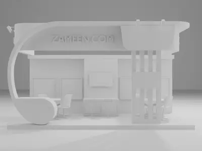 Exhibition Booth 0004 20ft x 10ft x 11ft --Peninsula Type Low-poly 3D model